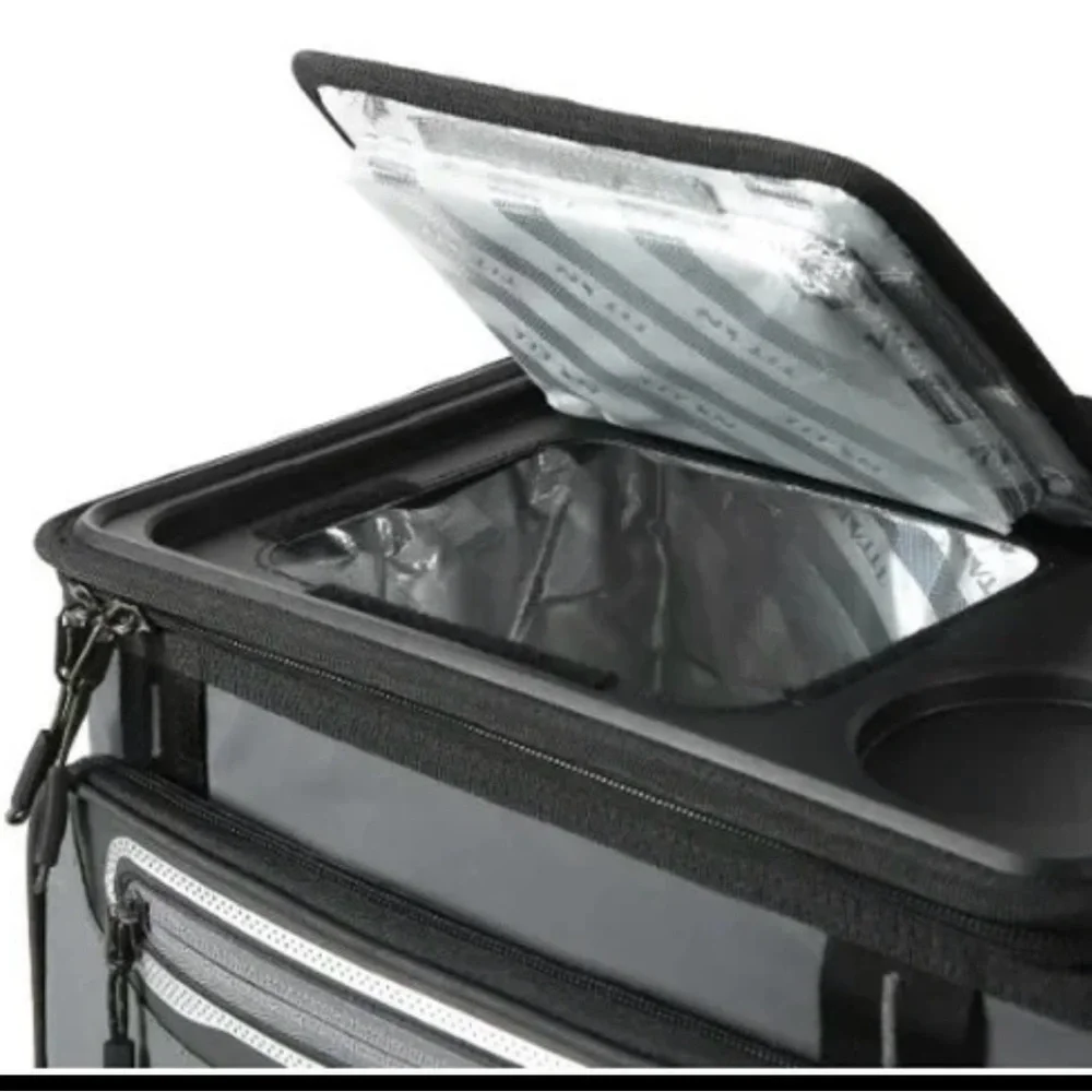 Titan 40-can Collapsible Cooler/ Gray With Two Drink Holder Tabletop - Picture 3 of 10